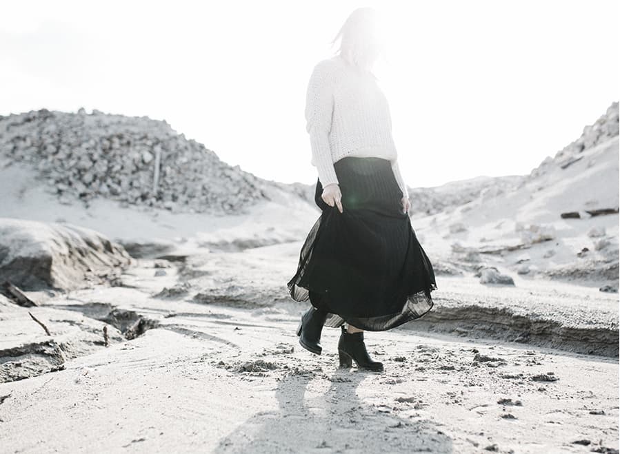 girl in black skirt